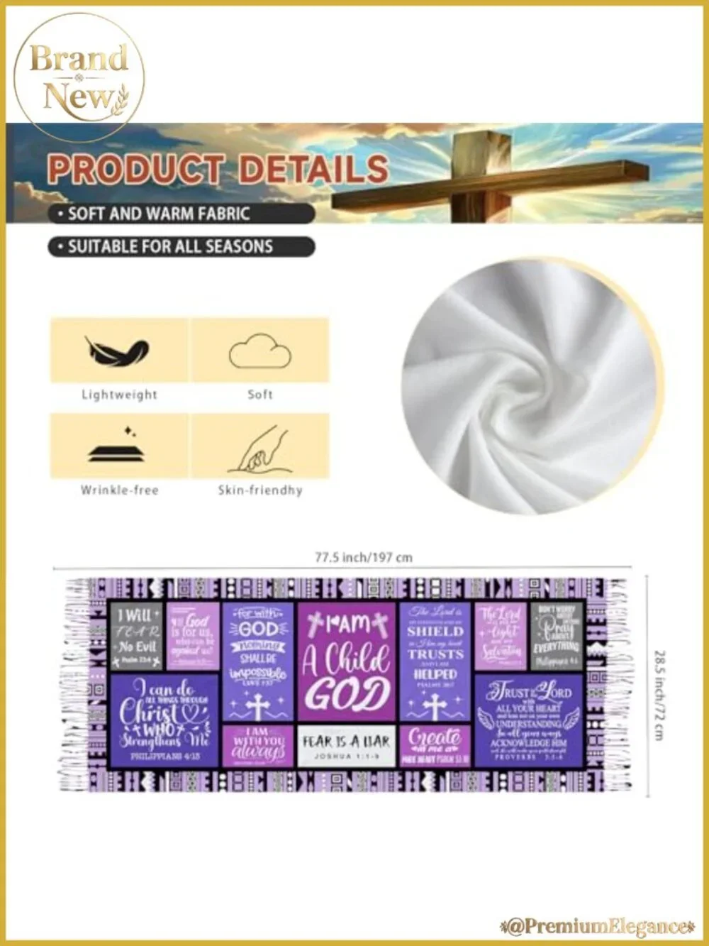 Prayer Shawl Wrap Scarf Bible Verse Christian Gift Women